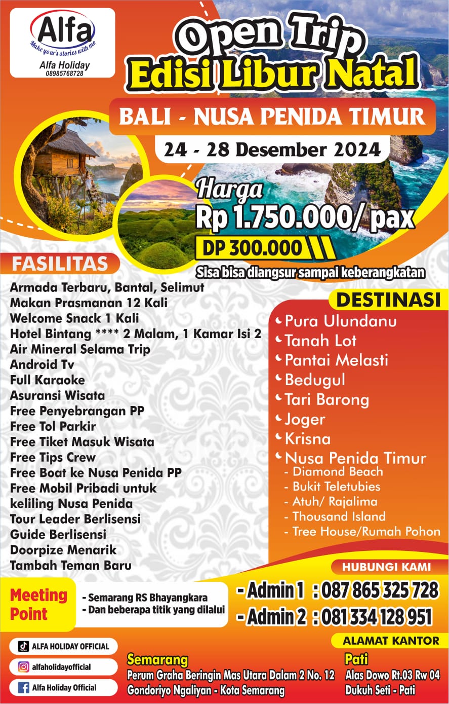 Open Trip Spesial Libur Natal 2024 ke Bali & Nusa Penida Timur
