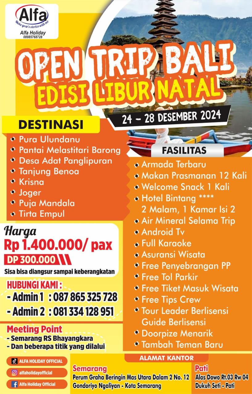 Open Trip Bali Spesial Libur Natal 2024