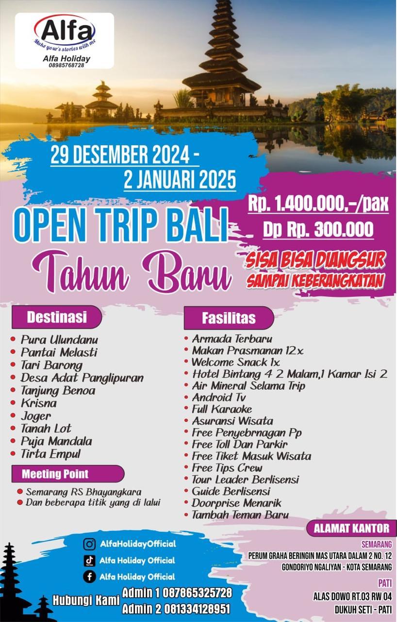 Open Trip Bali - Tahun Baru 2024/2025