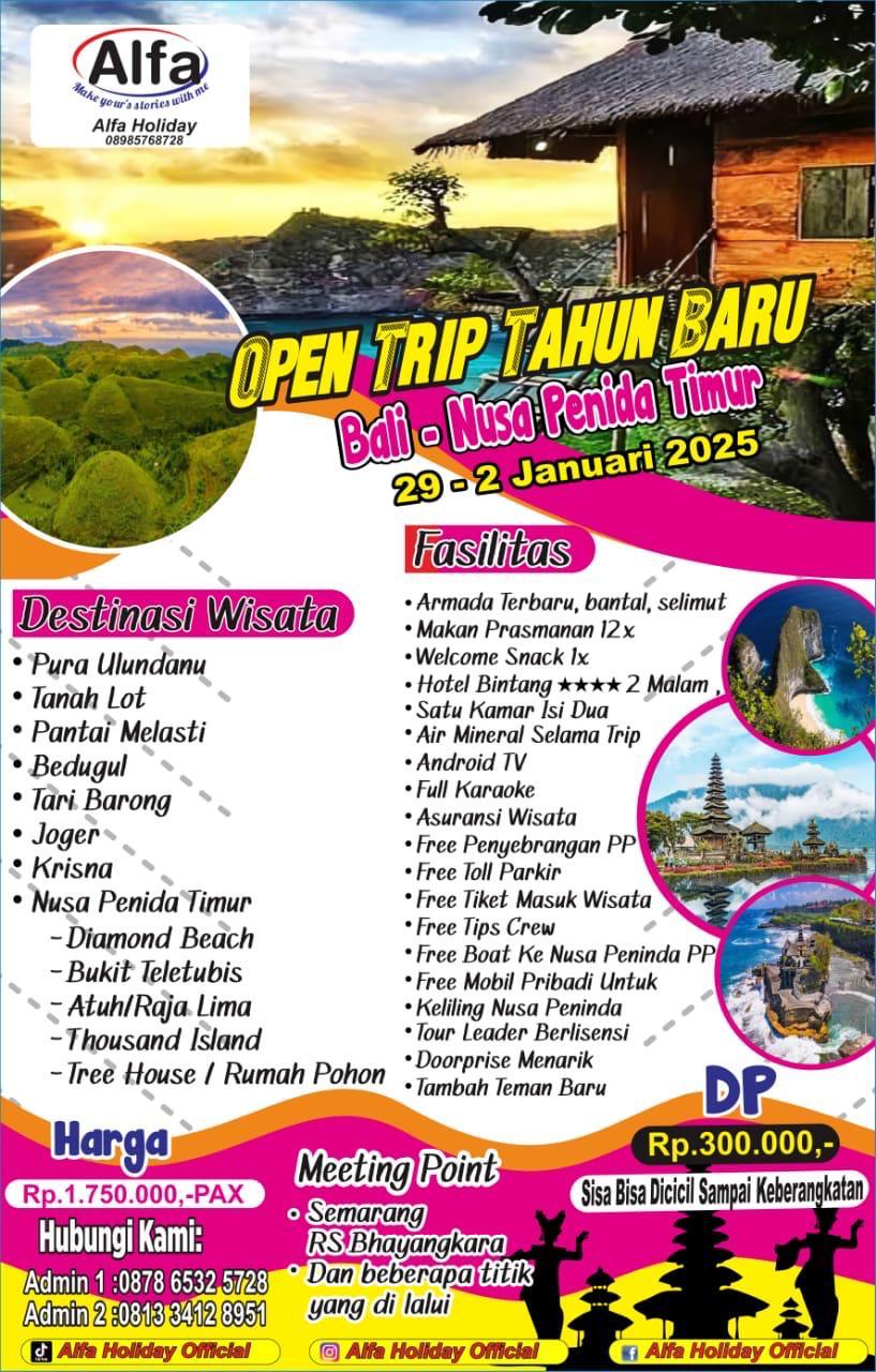 Open Trip Tahun Baru ke Bali & Nusa Penida Timur